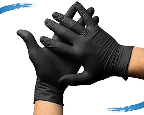 Luvas Nitrílica Preta Descarpack Tamanho M Descartável Sem Pó 100 Unidades