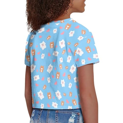 Image of 4th of July Shirt for Girls 7-8 Years US Flag Crop Tops Kids Outfit Independent Day Graphic Tee-