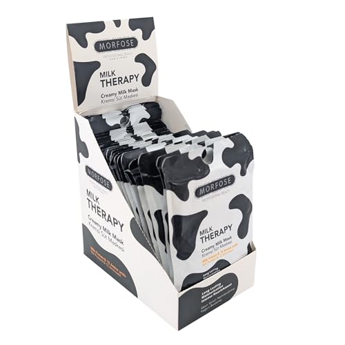 Morfose Milk Therapy Hair Milk Mask for Dry Hair Treatment, Deep Repair Conditioning & Moisturizing Hair Care Essence with Hair Oil, Complements Shampoo and Conditioner Sets (24, 25 ml)