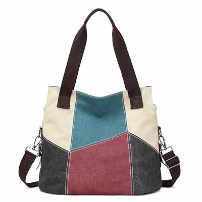 SIVENKE Borsa Donna Borsa a Tracolla, Borse a Mano e a Spalla Donna Multicolore in Tela Donna Hobo Borsa per Uso Quotidiano Shopping Lavoro Scuola Viaggio (Rosso)