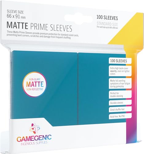 Gamegenic GGS11028ML Matte Prime Sleeves, Cloruro de polivinilo (PVC), 100 Pack, Blue