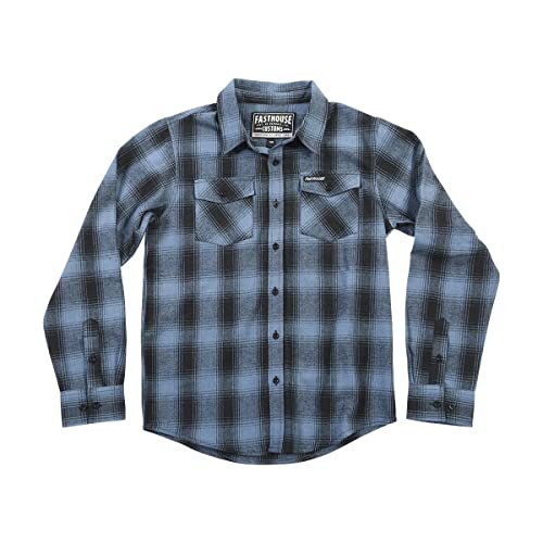 FASTHOUSE Youth Saturday Night Special Flannel, Dust Blue/Black