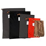Materiales: nailon U/D 5 tamaños de nylon ligero bolsa de compresión bolsa impermeable al aire libre camping pequeño saco de dormir negro bolsa de cordón 15 unidades