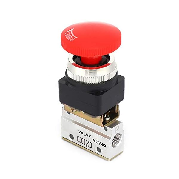 Walfront MOV03 G1/8 Pneumatic Mechanical Valve Push Button Switch 2