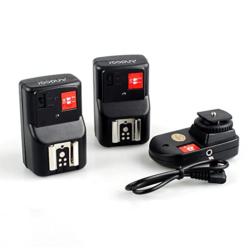 Domary Flash Trigger, PT-04GY 4 Channels Wireless Remote Speedlite Flash Trigger Universal 1 Transmitter & 2 Receivers for C-anon Ni-kon Pentax Olympus