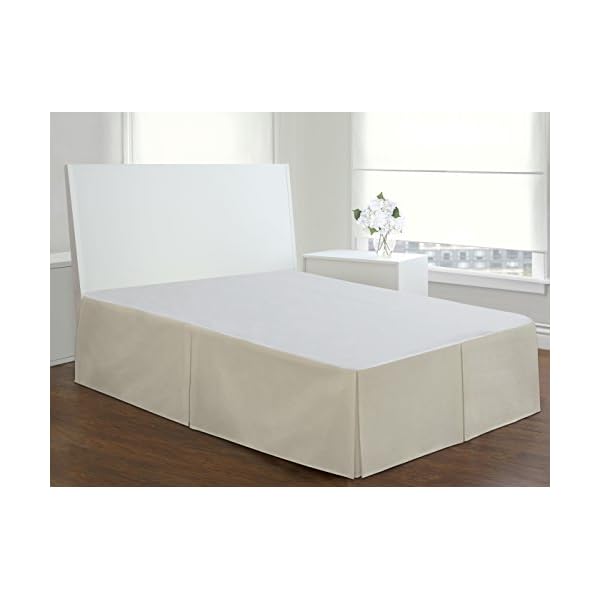   Lux-Hotel-Tailored-Bed-Skirt-Classic-14-Drop-Length-Pleated-Styling-Full-Ivory
