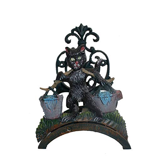 Lisansang Hose Rack Water Pipe Rack Cast Iron Wrought Iron Wall-mounted Heavy Garden Gardening Garden Pipe Rack Home Garden Hose Storage (Color : Green, Size : 16.8X13.8X23.8cm)