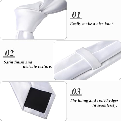 Image of Landisun Black Tie Men Women Solid Skinny Ties Slim Ties Satin Tie