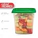 Cambro Food Storage Container with Lid (Microwave Safe and BPA-Free) - 2 Pack - Classic Series Square with Green Lid - 4 QT (Quart) - Commercial Grade for Food Prep (Translucent)