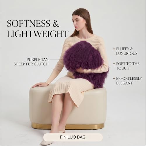 Image of Women Luxury Real Curly Mongolian Lamb Fur Purse