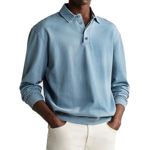 Polo de golf texturé de qualité supérieure, manches longues pour homme