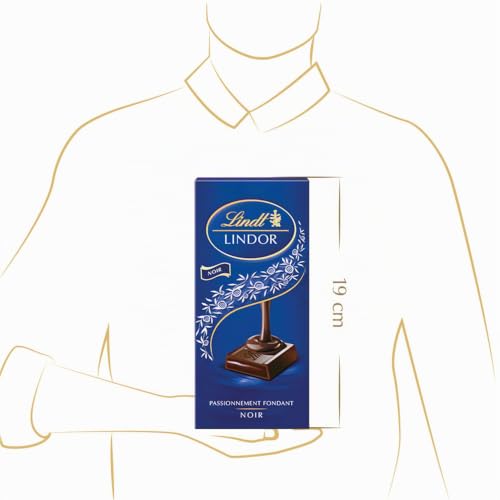 Lindt - Tablette LINDOR - Chocolat Noir - Cœur Fondant, 150g (Lot de 2)