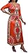 African Dresses for Women V Neck Sexy Long Sleeve Bohemian Traditional Tribal Long Dashiki Maxi Dress Orange