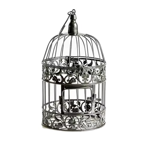 Vogelkäfig Mode Hochzeit Vogelkäfig Eisen Wohnkultur Quadrat Vogel Käfig benutzerdefinierte dekorative Käfig Schwarz Weiß Vogelreise Käfig (Größe: S)