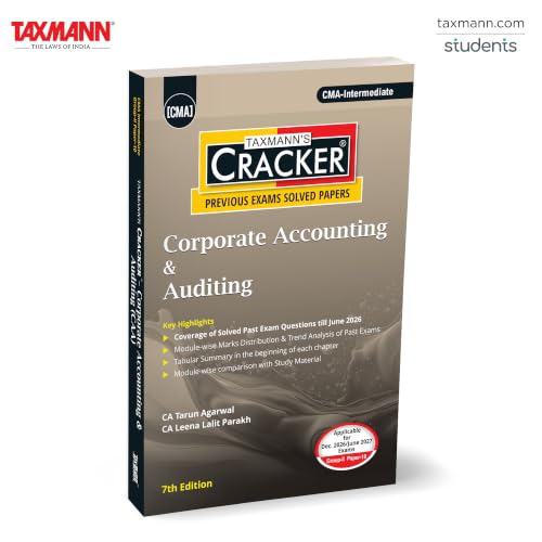Image of Taxmann's CRACKER for Corporate Accounting & Auditing (Paper 10 | CAA) - Fully-solved Question Bank Spanning a Decade of Past Papers for CMA Intermediate | Dec. 2026 /June 2027 Exams