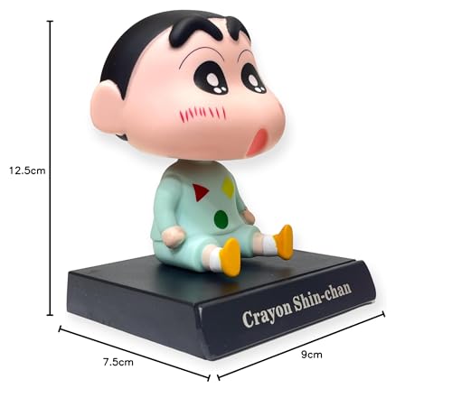 Image of AUGEN Super Hero Shin- chan 3 Action Figure Limited Edition Bobblehead with Mobile Holder for Car Dashboard, Office Desk & Study Table (Pack of 1)