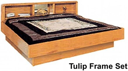 Oakland Oak HARDSIDE WATERBED with Tulip HEADBOARD,SEMI WAVELESS Mattress,and WATERBED Starter KIT (Super Single)