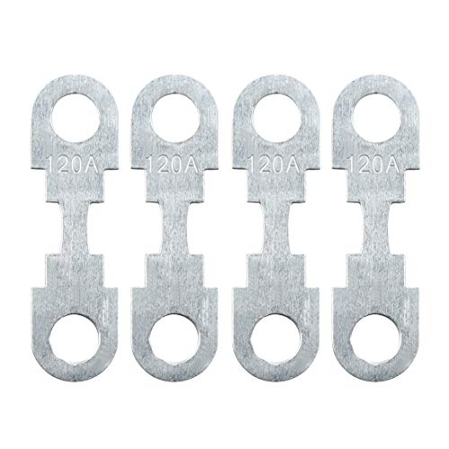 sourcing map 4pcs 120a fusible plano tira metal tono plateado para auto automotriz dc 32 v universal