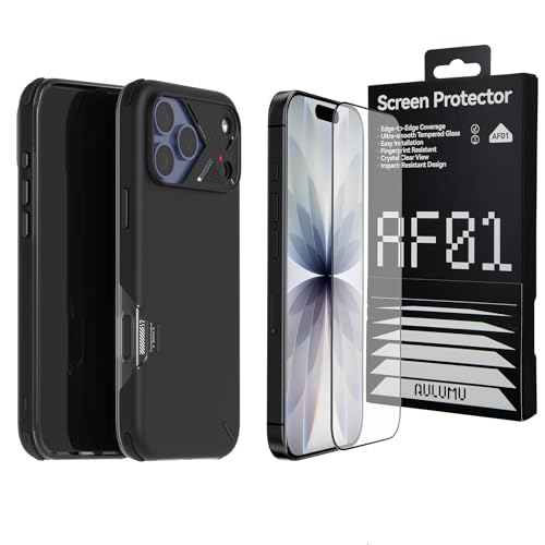 Coque iPhone 17 Pro antichoc Aulumu avec film protecteur AF01 en verre trempé ultra résistant