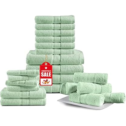 22-teiliges Badetuch-Set, 100 % Baumwolle, 600 g/m², weich, schnell trocknend, sehr saugfähig, für Badezimmer, Dusche…
