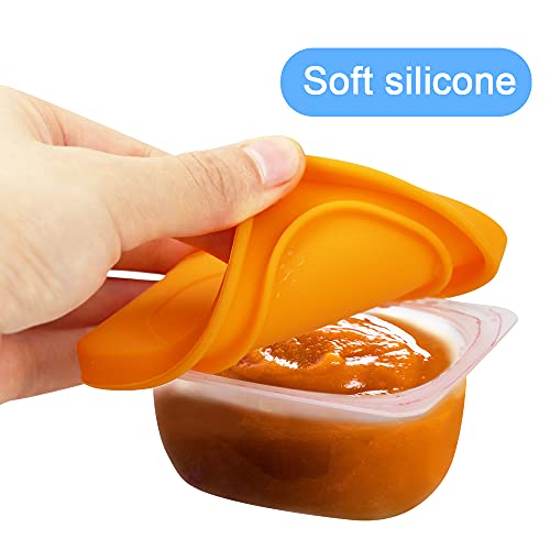 Silicone Baby Food Lids Compatible With Gerber Food Containers, Reusable And Dishwasher Safe, Bpa Free By Morlike Living - Container Not Included (4 Pack, 4 Color) #TOP2