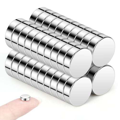 Wukong 8×2mm Petit Aimant Neodyme Autocollant, 50 Pièces Mini Aimant Aimant Puissant Plat, Aimants Tableau Magnétique pour Tableaux Blancs, Bureaux et Panneaux d'Affichage