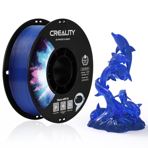 Image of Creality PETG Filament 1.75mm Transparent Blue, 3D Printer Filament No-Tangling, Strong Bonding and Overhang Performance Dimensional Accuracy + /-0.02mm, 2.2lbs /Spool
