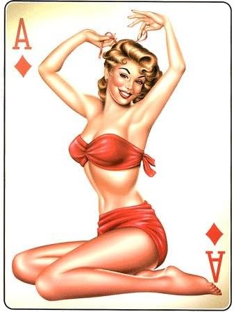 Michael Landefeld - Ace Of Diamonds Pinup PIN-UP Sticker - 3.5" x 5" - Weather Resistant, Long Lasting for Any Surface