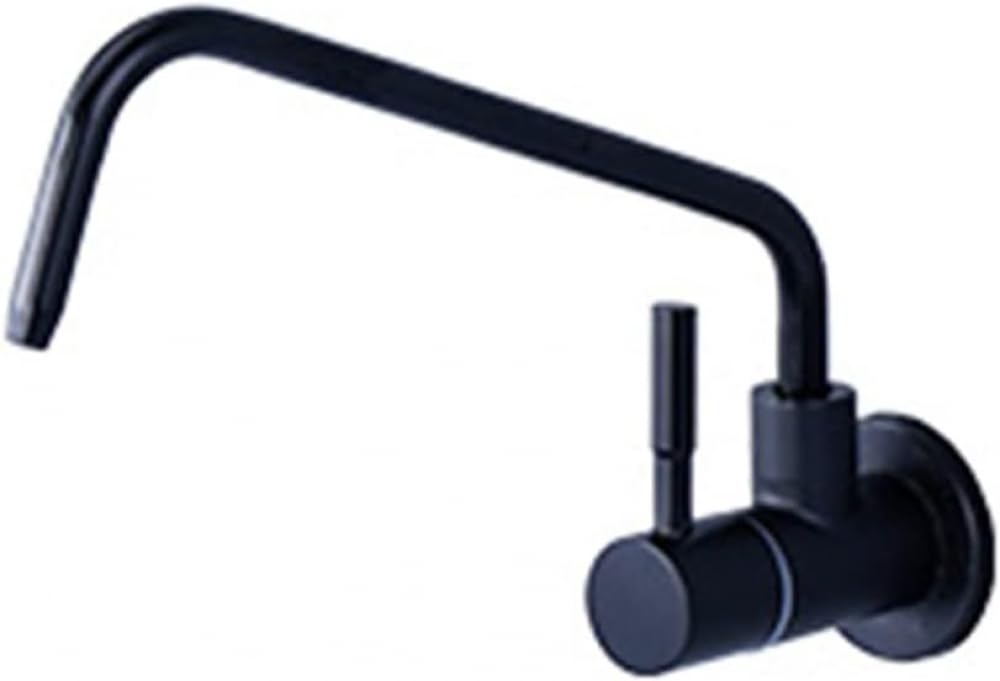 Yjyjy Black Faucets Water Filter Single Cold Kitchen Sink Faucet