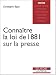Produktbild CONNAITRE LA LOI DE 1881 SUR LA PRESSE