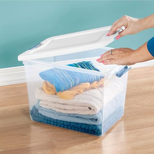 Sterilite 6-Pack Latching Box, Under Bed Storage Bins with Lids, Clear Plastic, 25 Quart - Heavy-Duty Organizing Containers for Closet, Bathroom, and Office by Sterilite - Image 8