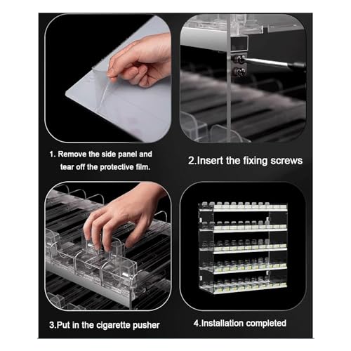 Expositor de cigarrillos multicapa de pared con organizador rectangular de 3 niveles 6