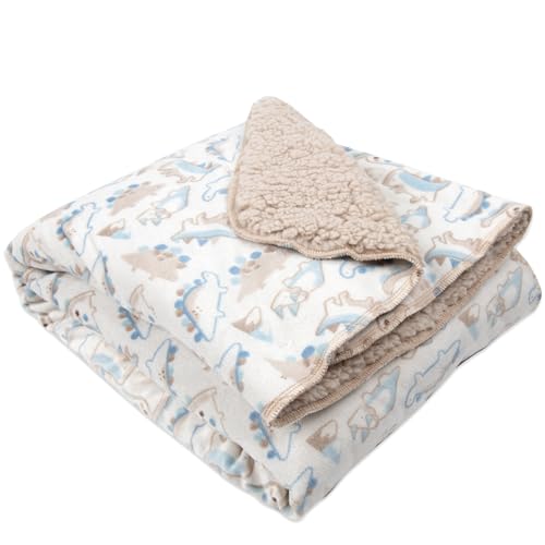 Image of Baby Essentials Sherpa Fleece Baby Blanket 35x30 - Super Soft, Warm Reversible Baby Blankets for Newborns, Infants, Toddlers, and Nursery
