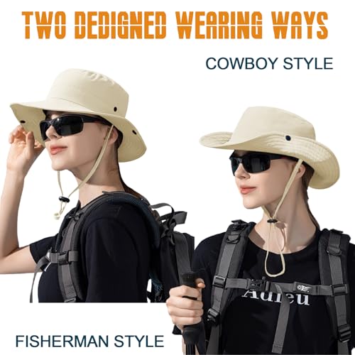 Sun Hats for Men Women Fishing Hat UPF 50+ Quick Dry Foldable Bucket Hat Adjustable Safari Hat for Beach Hiking - Image 4