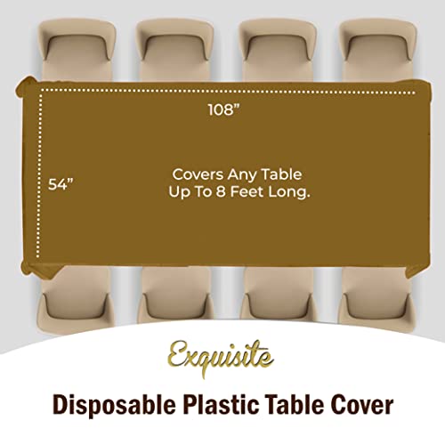 image for Exquisite Party Solids 12-Pack Premium Plastic Tablecloth 54in. x 108i