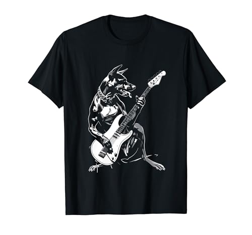 Guitarra Guitarrista Perro - Alemán Pinscher Dad Mom Camiseta