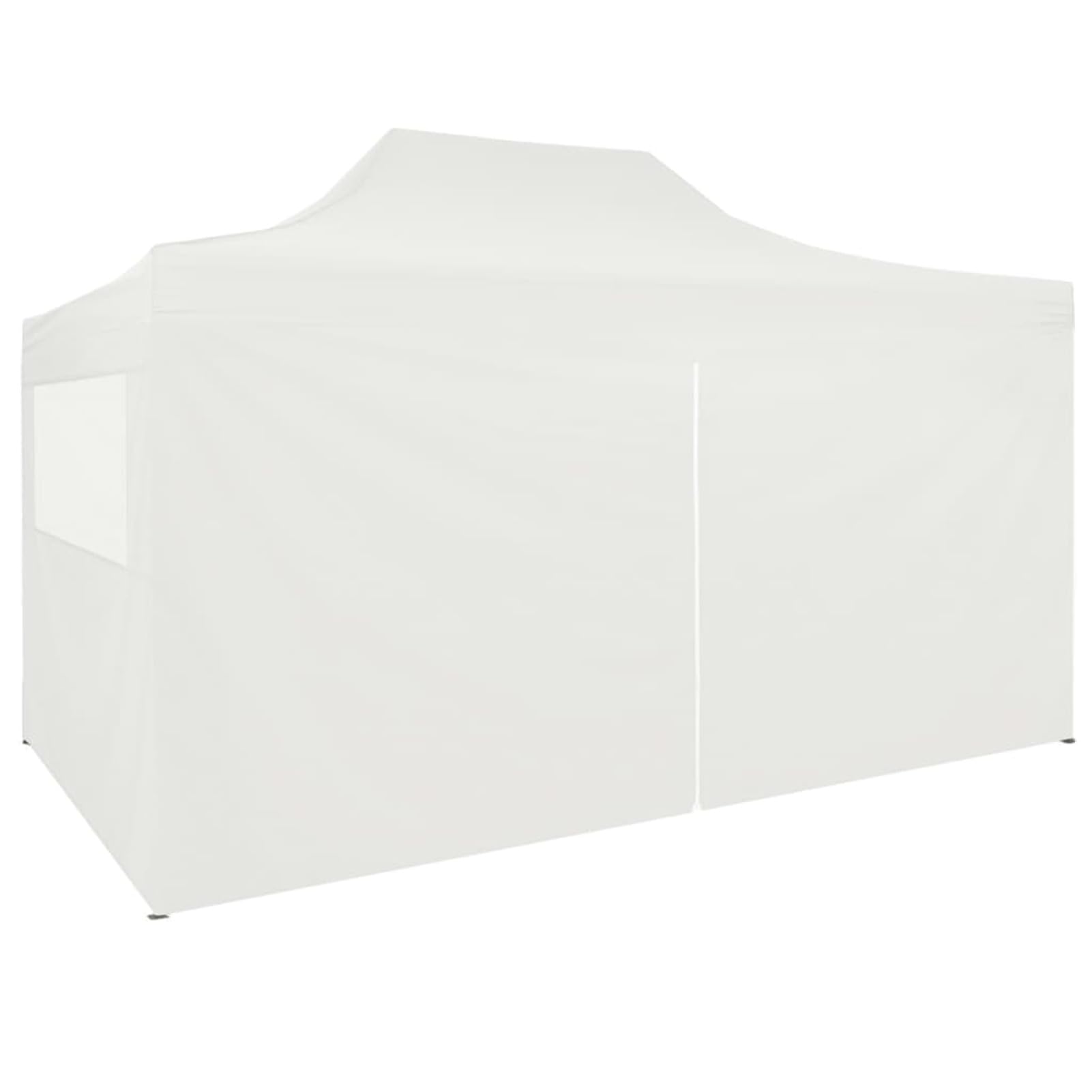 Gazebo Professionale Pieghevole 4 Pareti 3x4m Acciaio Bianco,Gazebo Pergola Con Telo Impermeabile Richiudibile E Struttura Rettangolare In Acciaio Inossidabile Ad Alta Densità, Per Arredo Giardi