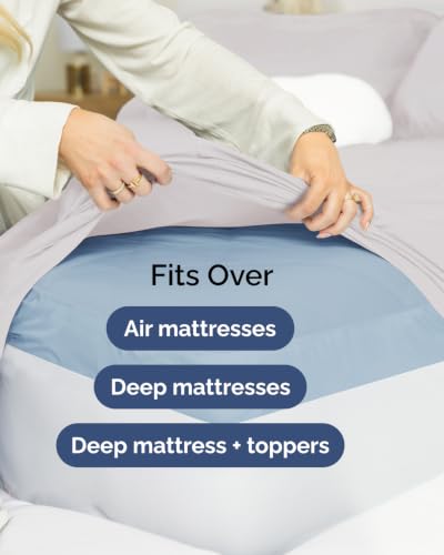 Image of Extra Deep Flex Top Split Head King Sheet Set - 6 Piece Breathable and Cooling Sheets - Hotel Luxury Bedding for Women, Men, Kids & Teens - Easy Secure Fit - Extra Deep Pockets - French Grey