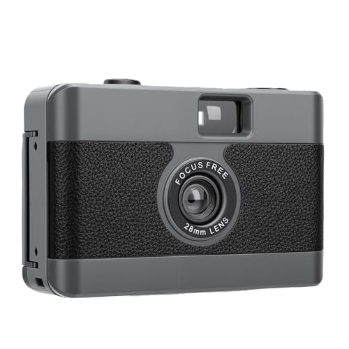 Cuifati Appareil Photo Argentique 35 Mm, Appareil Photo Réutilisable de Style Vintage avec Flash intégré, pour la Photographie de Voyage et Les événements Spéciaux (Black)