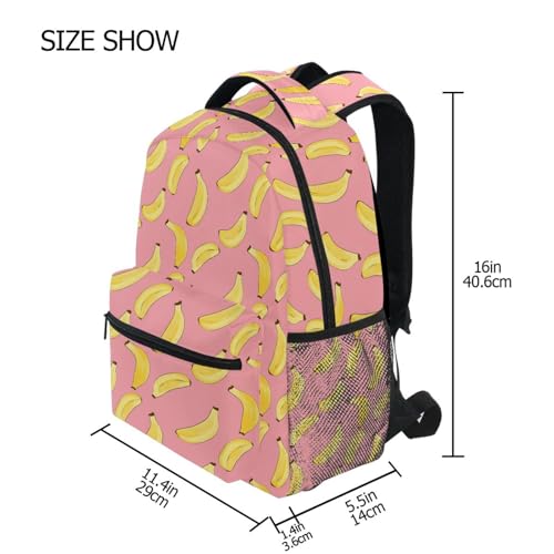 Hipster Funny Fruit Banana Backpack for School Boys Girls Adults Kids Bookbag Laptop Bag 15L4