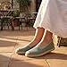 Imagen de GLAMORA Bailarinas Mujer Esparto Zapatos Planos de Punto Transpirable Manoletinas Mujer Suela Goma con Borde Estilo Alpargata Merceditas Cómodas Ligeras Calzado Verano Mujer Slip On green-39