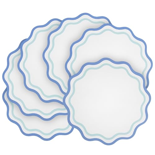 Set of 6 Round Vinyl Placemats 13 Inch, Reversible Faux ...