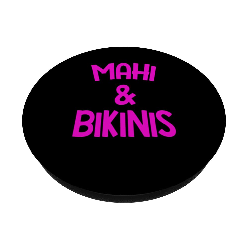 Fisherwoman Love - Mahi & Bikinis Funny Girls Trip Fishing PopSockets Swappable PopGrip, Black - Image 2