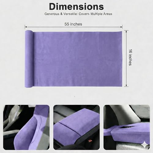 Image of Suede Fabric Wrap - Self Adhesive Film Sticker 16 x 55 Inches Silky Decal Sheet for Car Interior Furniture Upholstery DIY Elastic Stretch Peel and Stick Iris Purple