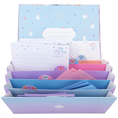 Depesche 12080 TOPModel Iceworld - Briefpapier Set in einer Fächermappe, mit 24 Briefbögen in 3 Designs und 18 passenden Umschlägen