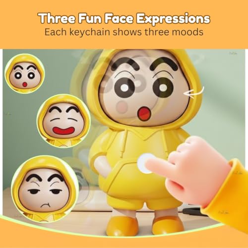 Image of Toy Imagine Face Changing Cartoon Keychain Return Gifts for Kids Boys & Girls (Pack of 6) 3 Expressions Keychain Return Gifts Birthday Gifts for Kid Returns Gift for Kids Age 6-10