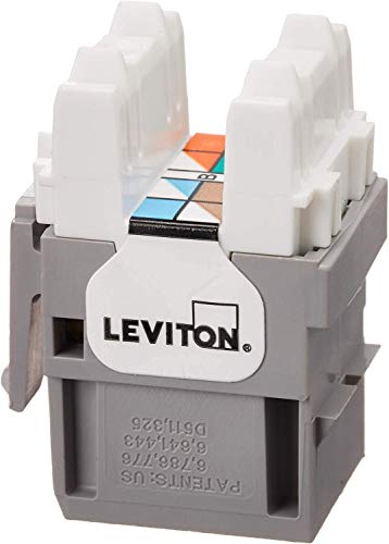 Leviton 61110-BG6 Extreme Quick Port Connector, Grey, 25-Pack, Gray, Pack of 25
