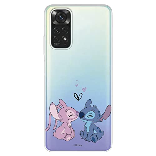 Coque pour Xiaomi Redmi Note 11 Pro 5G Officiel de Lilo & Stitch Angel & Stitch Baiser Transparent pour protéger votre téléphone Coque Xiaomi en Silicone Souple Licence Officielle Lilo & Stich Cover