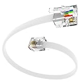 RetailAndBulk (3 Pack) 6 Inch Short Telephone Cable RJ11 Male to Male, 6P4C Phone Line Cord (6 Inche
