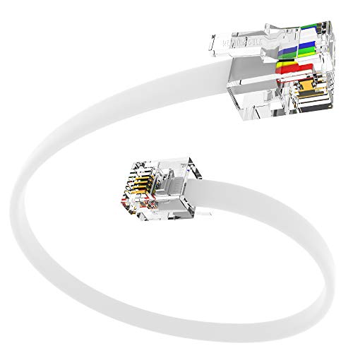 Retailandbulk (3 Pack) 6 Inch Short Telephone Cable Rj11 Male To Male, 6P4C Phone Line Cord (6 Inches, White) #TOP26